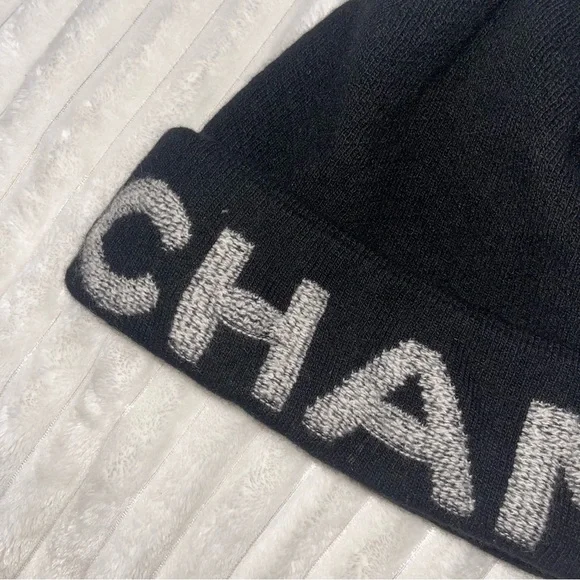 Chanel Beanie | Black and Grey - Picture 2 of 8